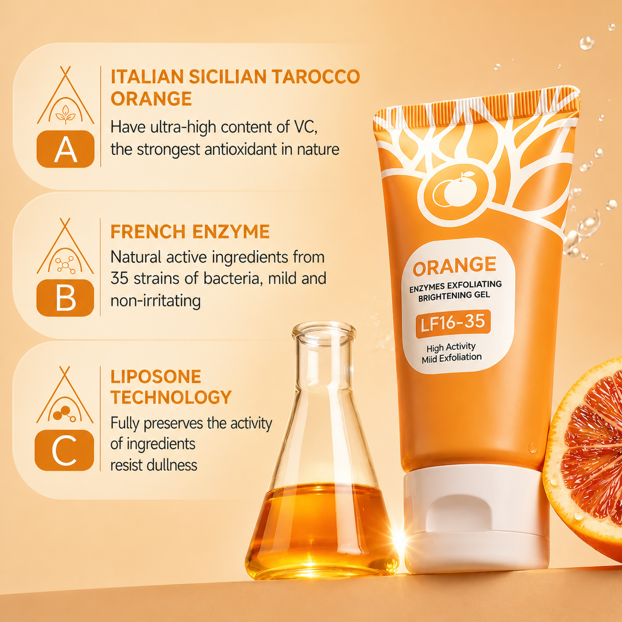 Orange Enzymes Exfoliating Brightening Gel