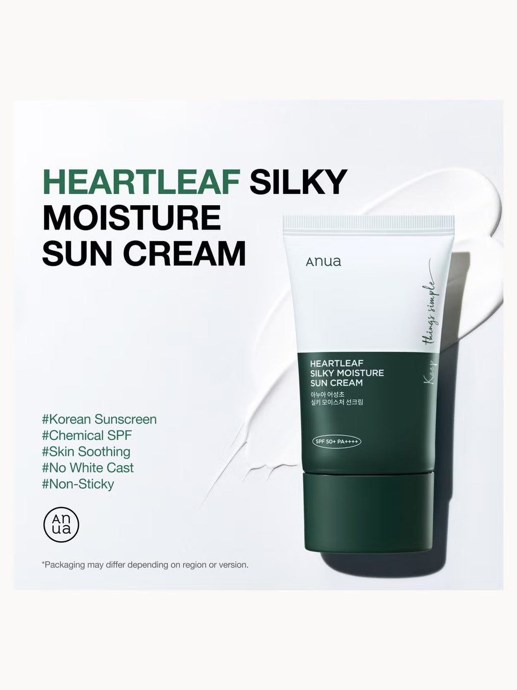Anua Heartleaf Silky Moisture Sun Cream SPF50 PA++++ 50ml
