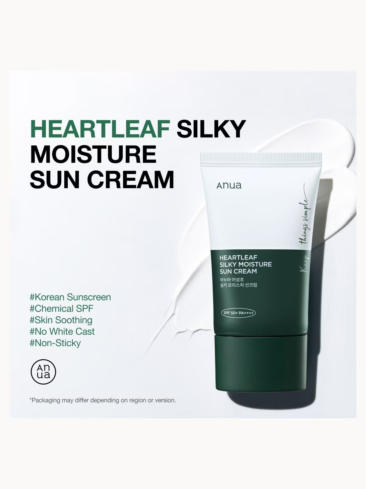 Anua Heartleaf Silky Moisture Sun Cream SPF50 PA++++ 50ml